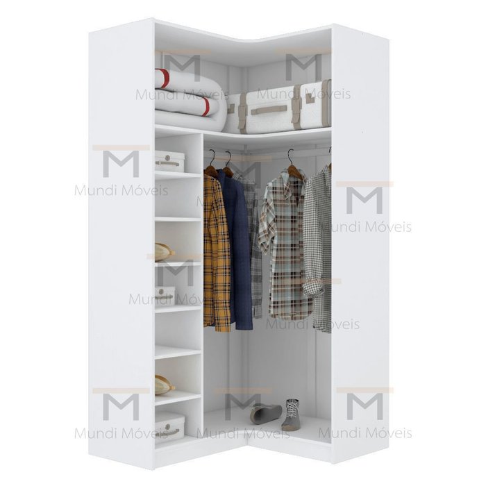 Módulo Closet Canto A200Xlx98Xly108 C/ Nichos E Cabideiro M366.B