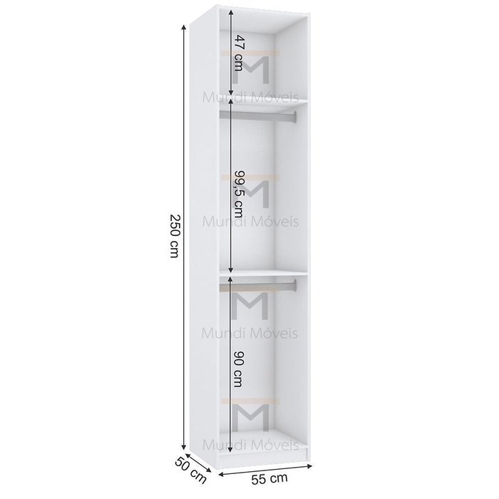 Módulo Closet Cabideiro Duplo M394.B (A250Xl55Xp50)