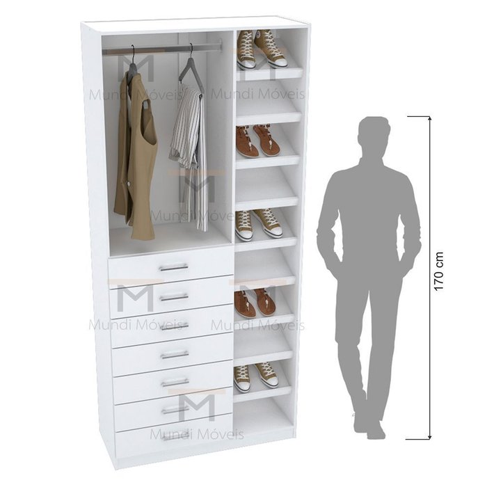 Módulo Closet 7 Gavetas M461.B (Sapateira E Gaveteiro)