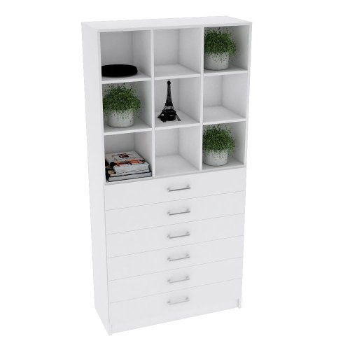 Módulo Closet M384.B (5 Gavetas, Nichos E Prateleiras)