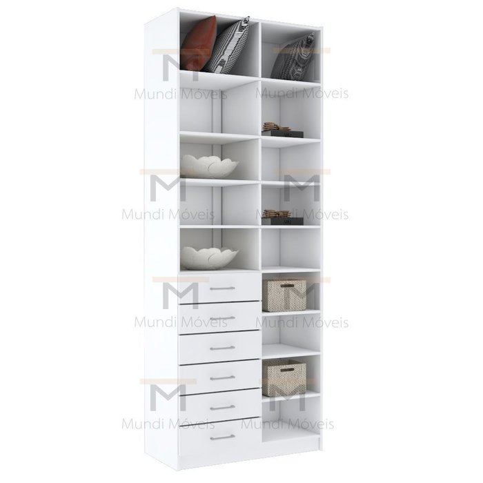 Módulo Closet Gaveteiro Prateleiras Com Nichos M496.B