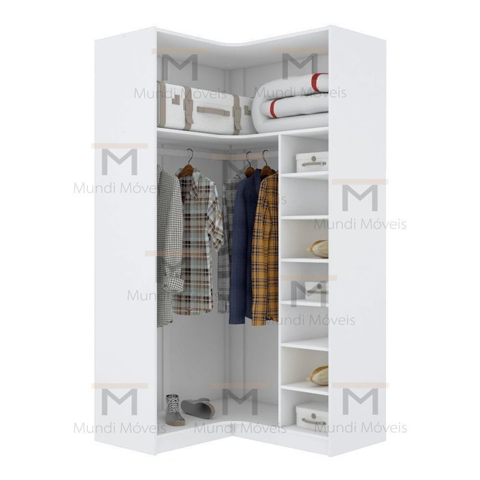 Módulo Closet Canto A200Xlx108Xly98 C/ Nichos E Cabideiro M365.B