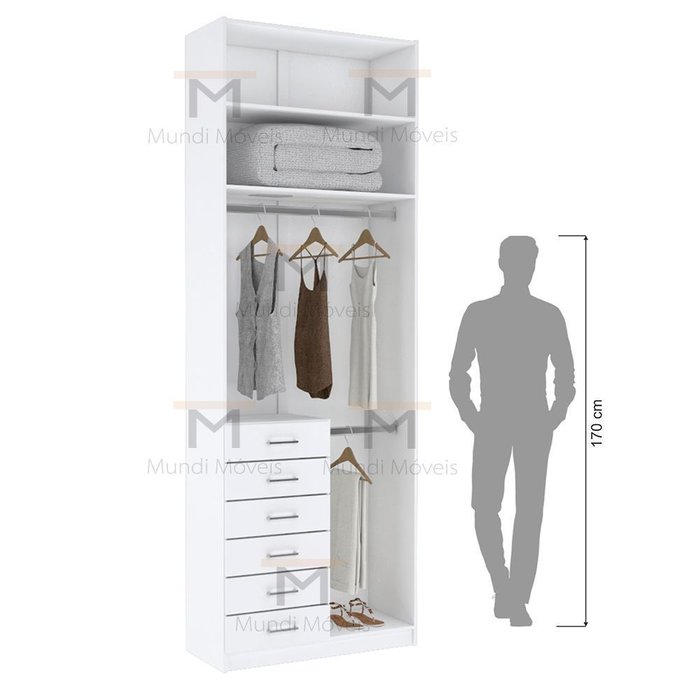 Módulo Closet Gaveteiro E Cabideiro A270Xl95Xp40 M415.B