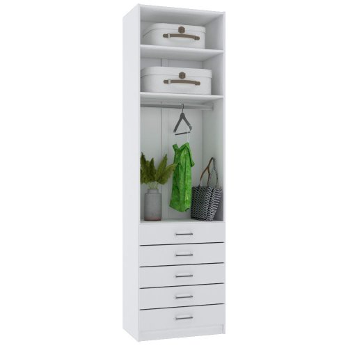 Módulo Closet M384.B (5 Gavetas, Nichos E Prateleiras)