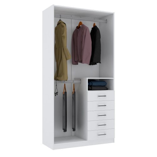 Módulo Closet Canto A200Xlx98Xly108 C/ Nichos E Cabideiro M366.B