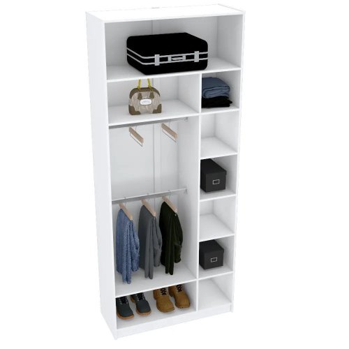 Módulo Closet Canto A200Xlx108Xly98 C/ Nichos E Cabideiro M365.B