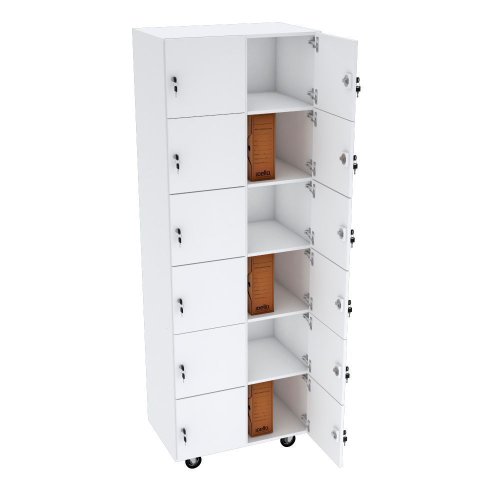 Armário Escaninho 12 Portas Chave Rodízio M488.B Organizador