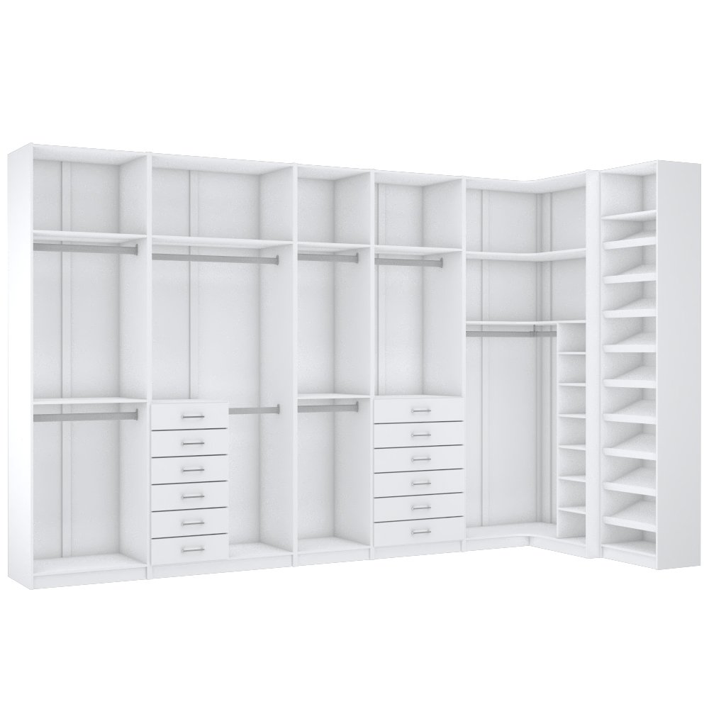 KIT CLOSET MODULADO 6 MÓDULOS A250CM 100% MDF M582.B