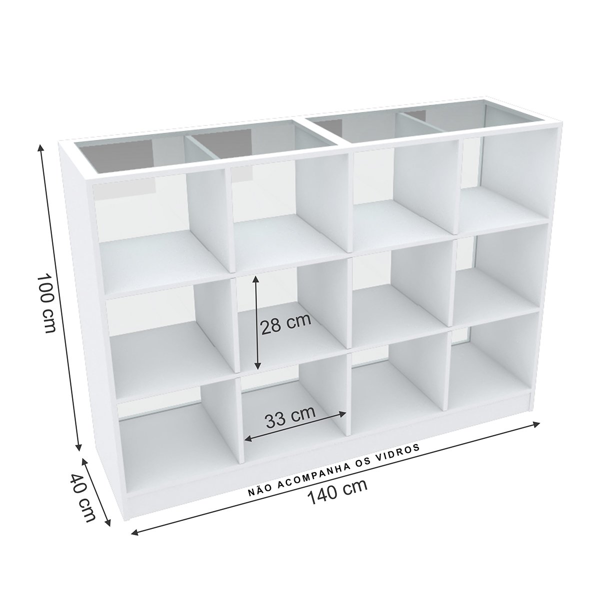 Expositor 2 Prateleiras Branco M224.2021.B | Mundi Móveis