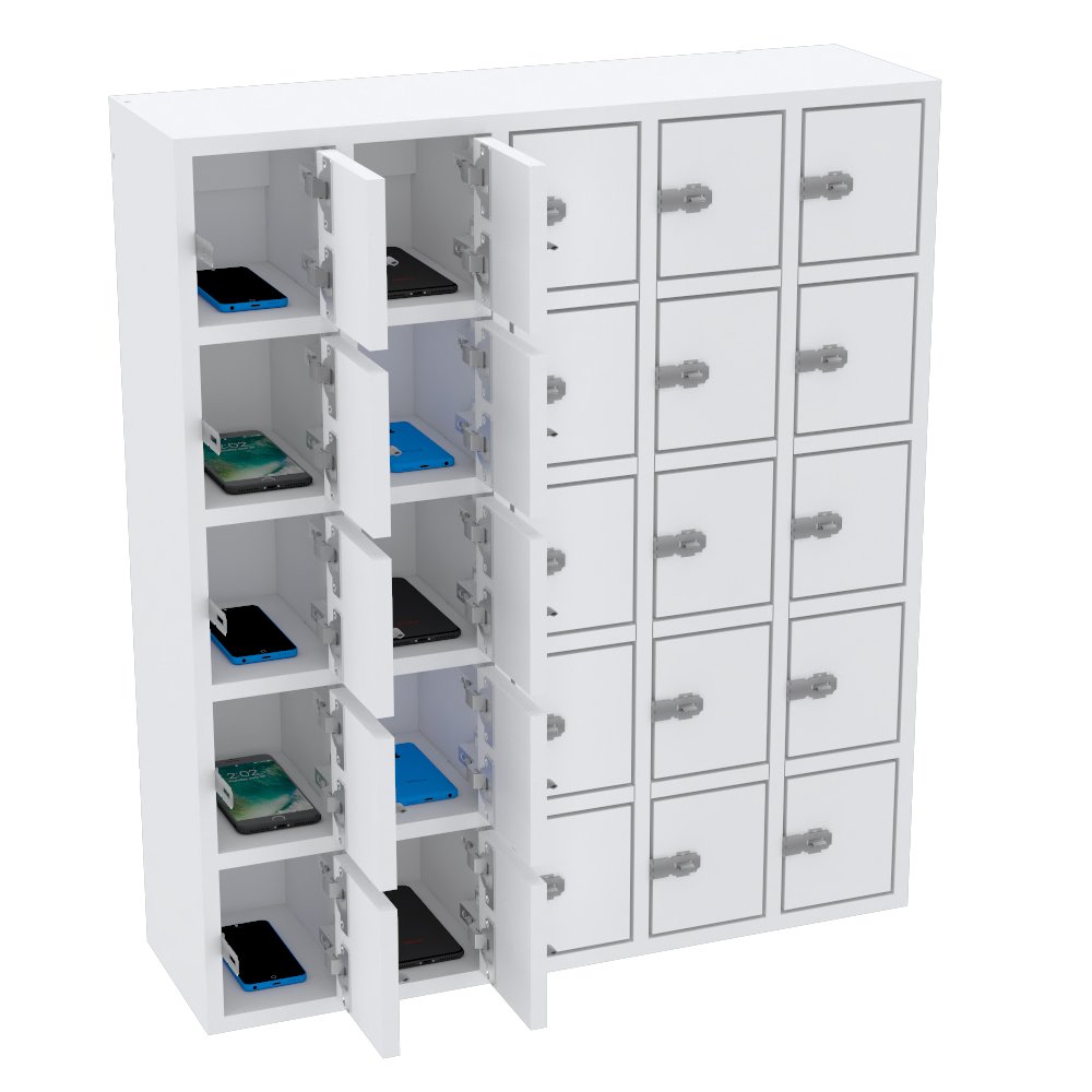 Escaninho Parede Celular e Cadeado MDF M887.B - 25 Nichos