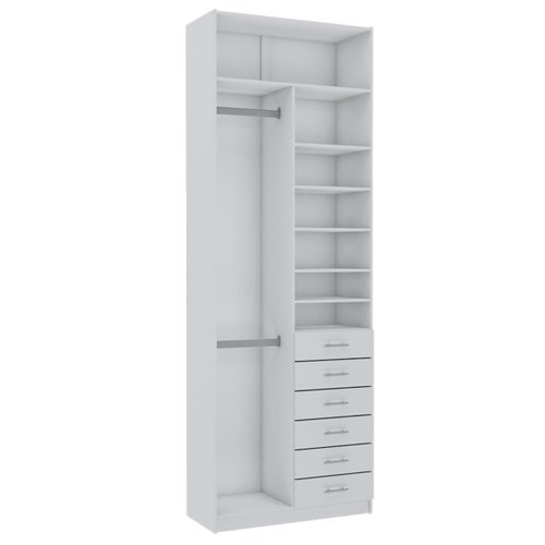 Módulo 270cm 5 Prateleiras 2 Nichos Branco M773.B | Mundi Móveis