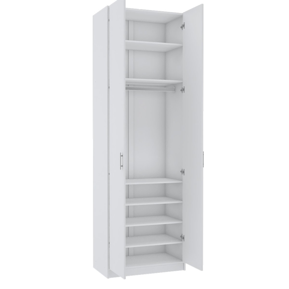 Módulo 270cm 6 Gavetas Cabideiro Branco M820.B | Mundi Móveis