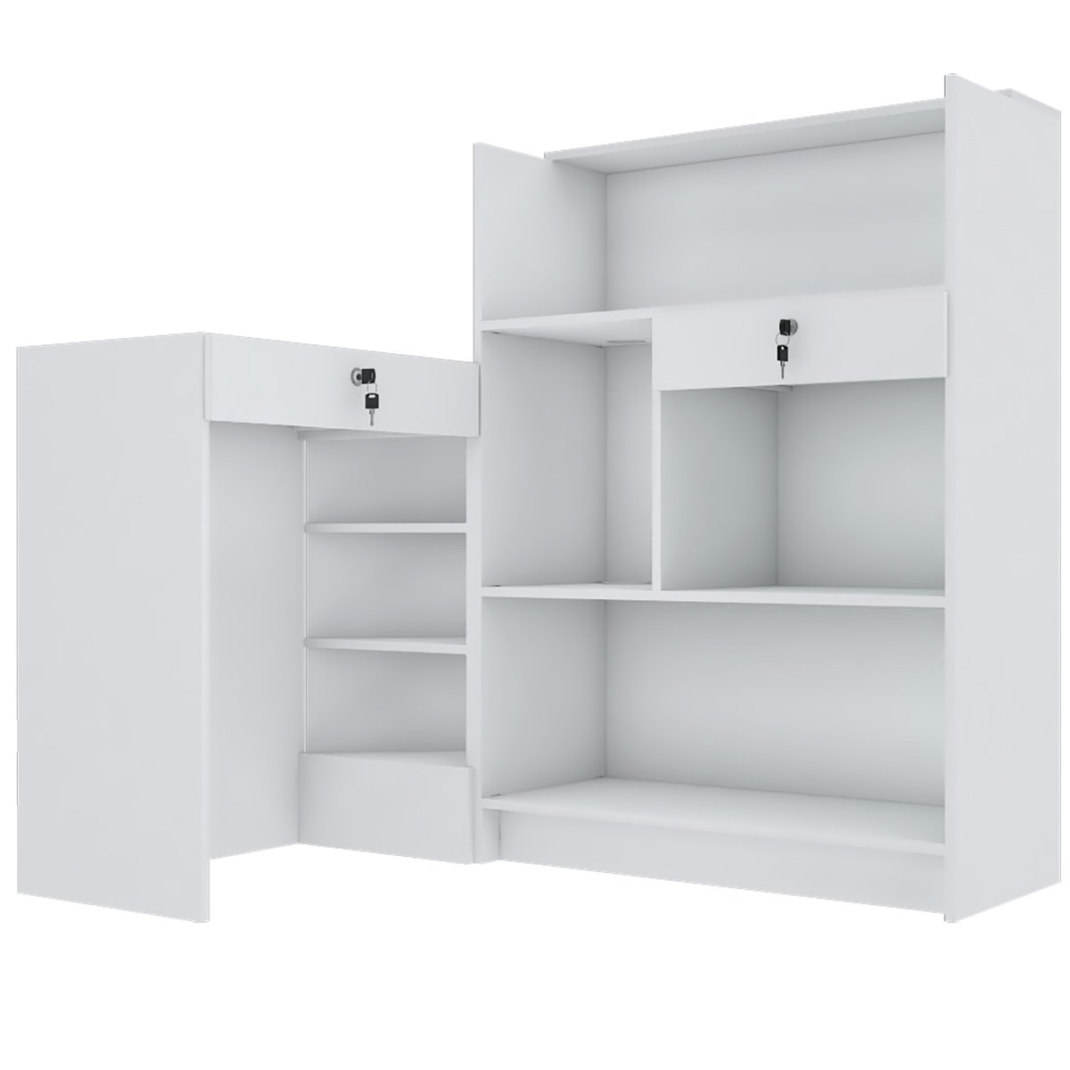 Balcão 2 Gavetas Branco M478.B | Mundi Móveis