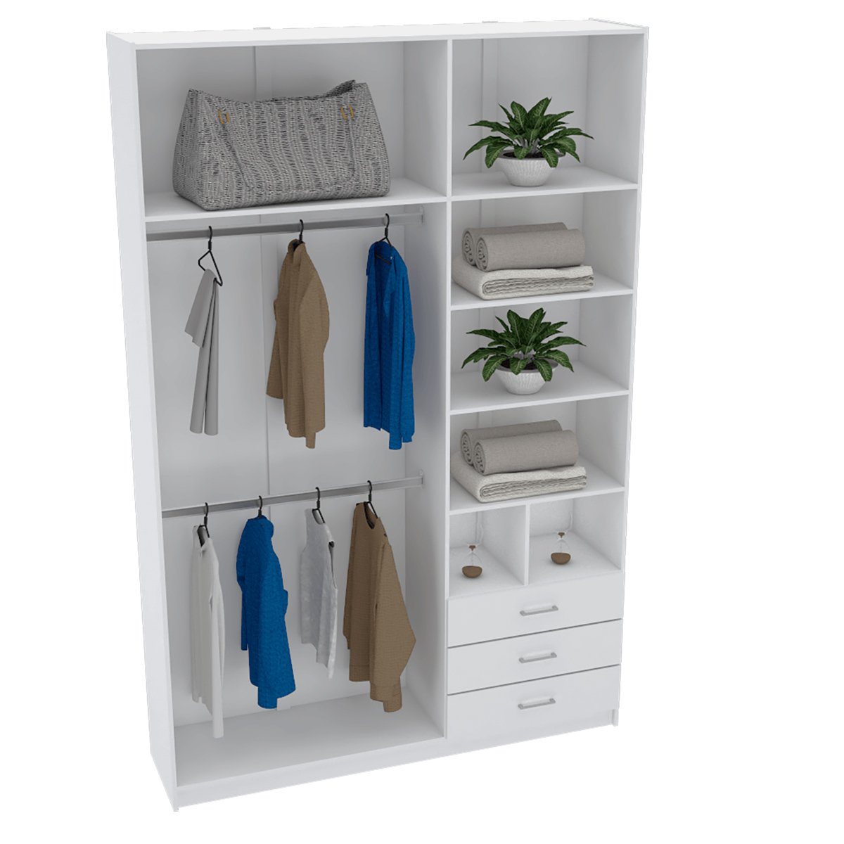 Módulo 250cm 5 Prateleiras 2 Nichos Branco M476.B | Mundi Móveis